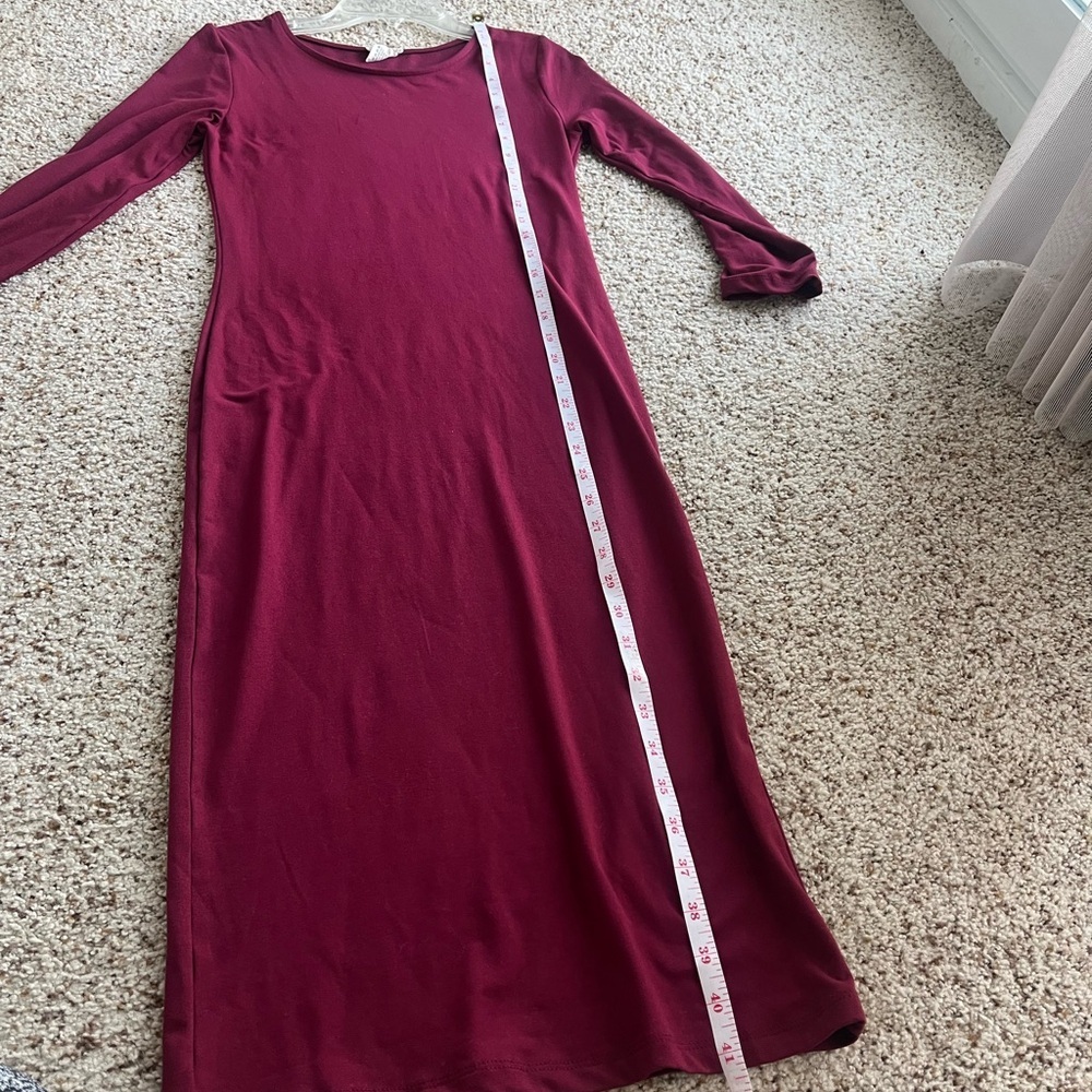 yelete Burgundy Long Sleeve maxi Dress - Picture 6 of 7